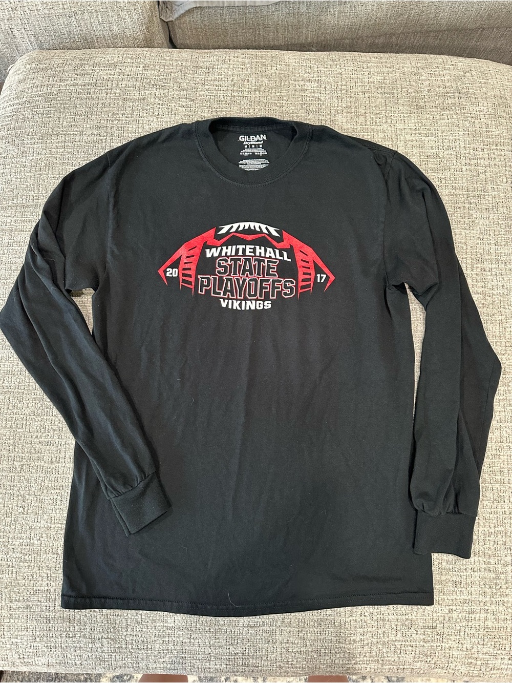Gildan Long-Sleeve 'Whitehall State Playoffs Vikings' Graphic Tee